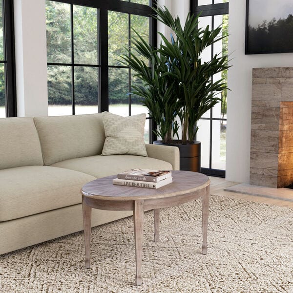 Butler Specialty Company Clayton Oval Wood Coffee Table, Natural Wood 1234247