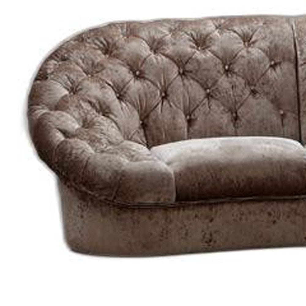 Homeroots 35" Beige MDF and Velour Sectional Sofa 282514