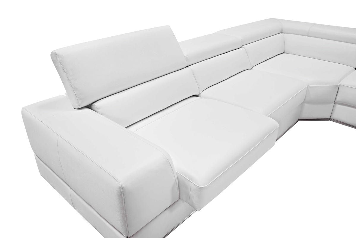 Homeroots 36" White Bonded Leather Foam and Steel Sectional Sofa 282873