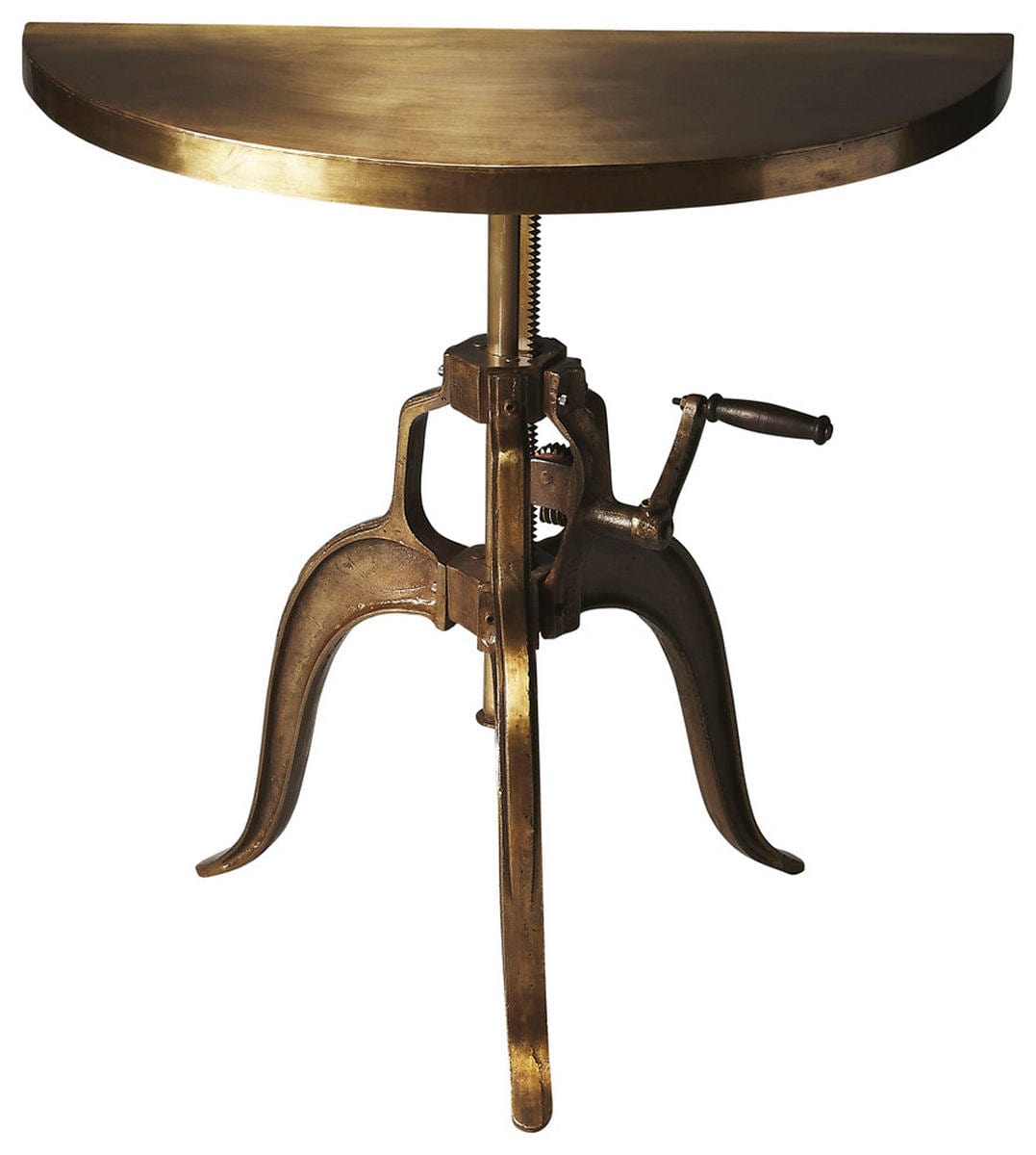 Butler Specialty Company Garrison Industrial Chic Demilune Console Table, Gold 3128025