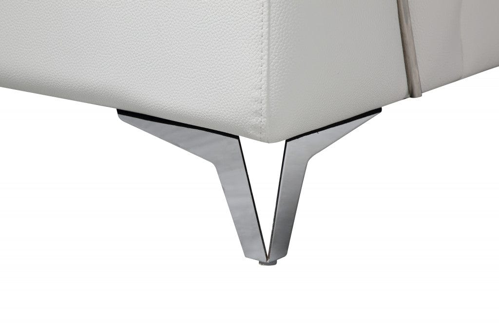 Homeroots 181'" X 41'" X 39'" Modern White Leather Sectional 343951