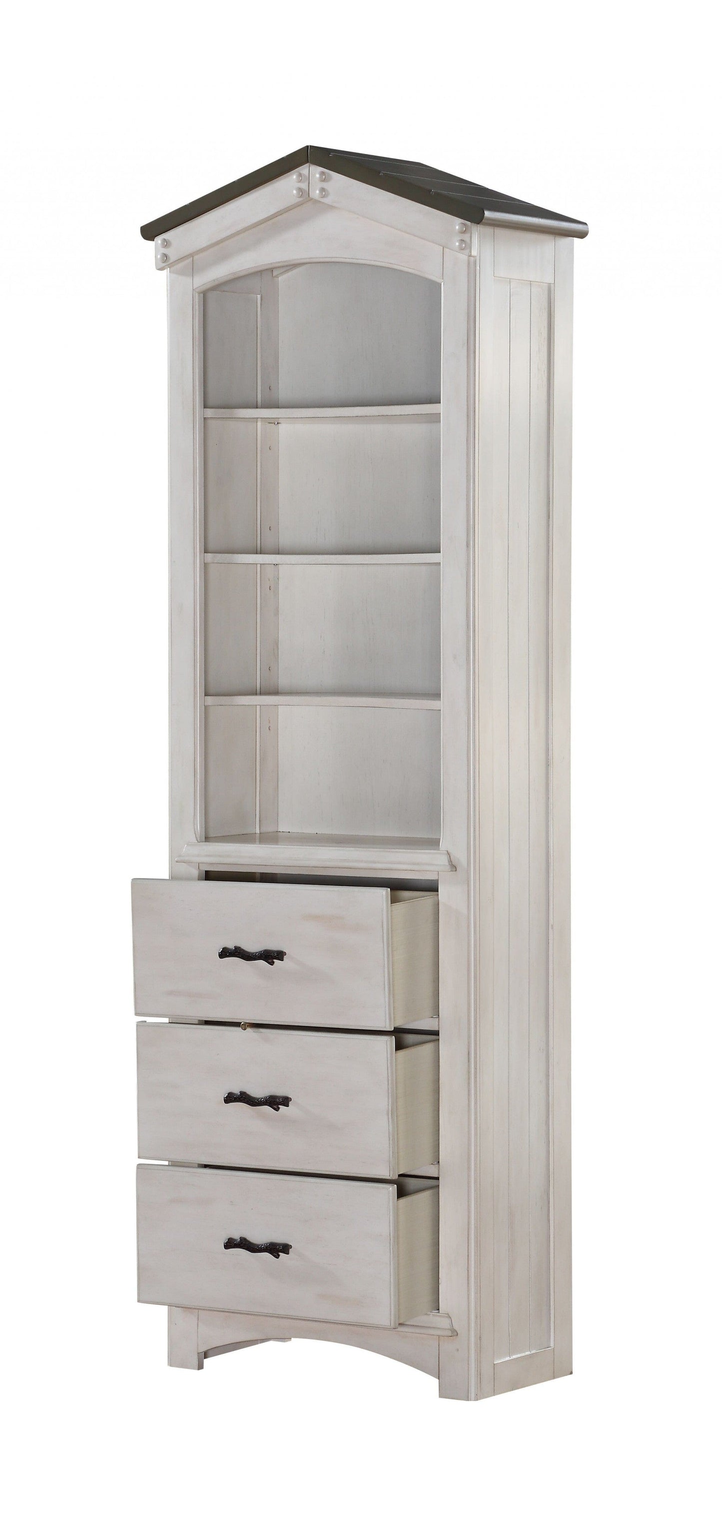 Homeroots 14" X 24" X 78" Weathered White Washed Gray Wood Bookcase 347189
