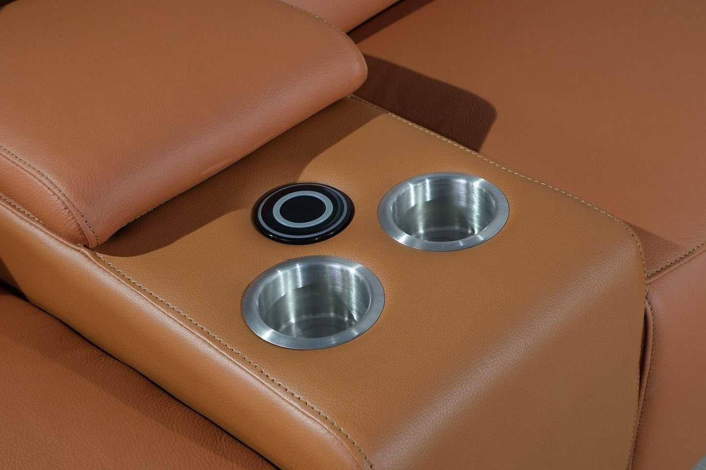 Homeroots 212" X 240" X 19"1.2" Camel Power Reclining 6"PC Sectional 366351