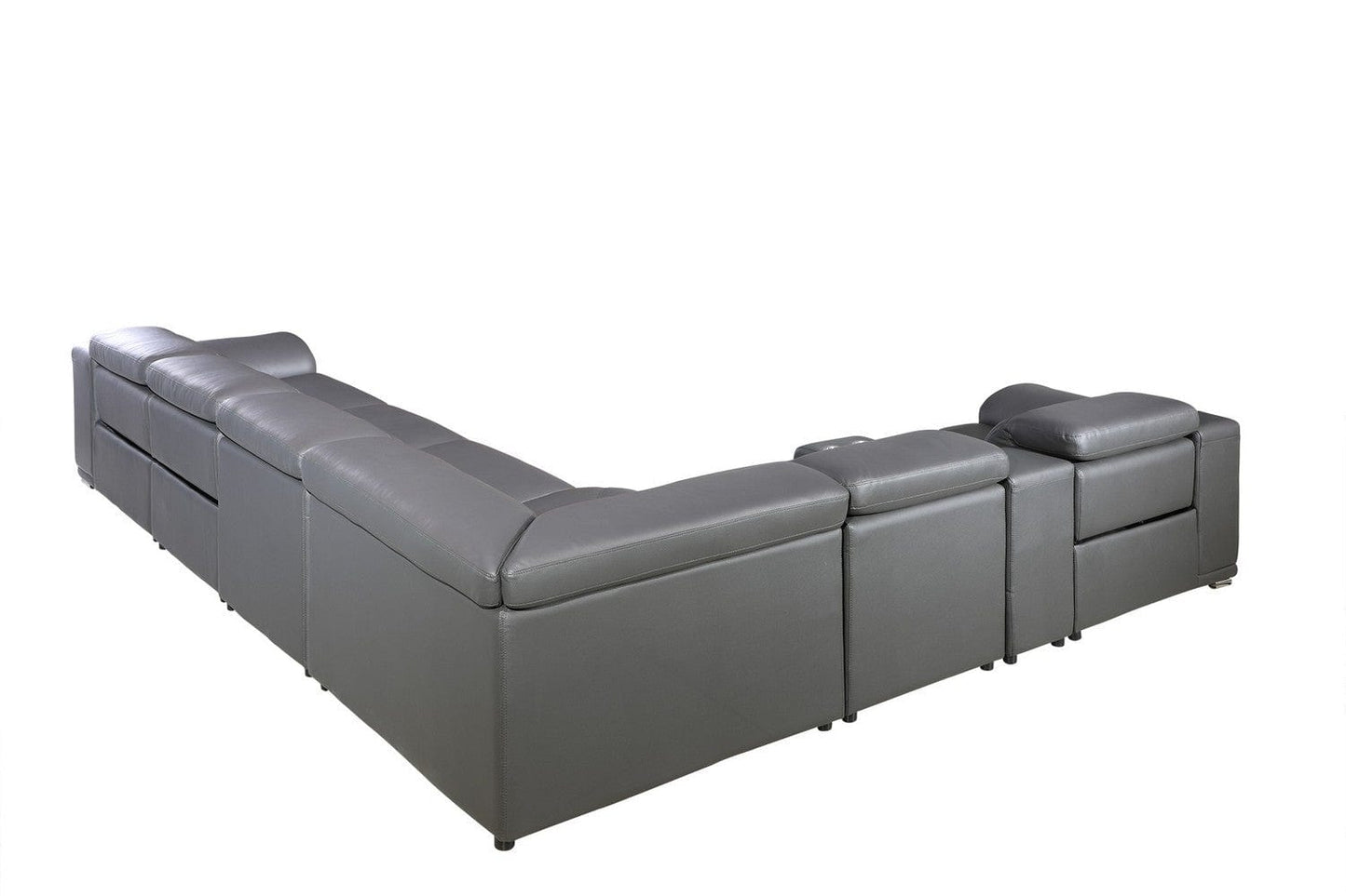 Homeroots 154" X 200" X 162.2" Dark Grey Power Reclining 8PC Sectional 366359