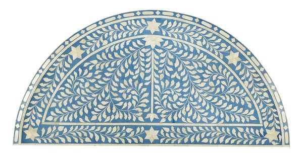 Butler Specialty Company Vivienne Bone Inlay Demilune Console Table, Sky Blue 3881319