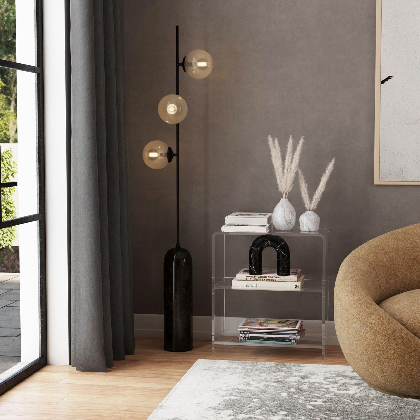 Homeroots Crystal Clear Acrylic Bookcase 389577