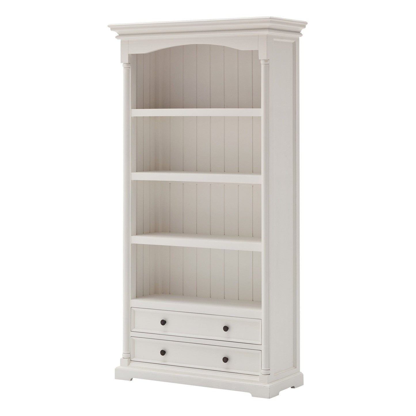 Homeroots Classic White Bookcase with Drawers 397130