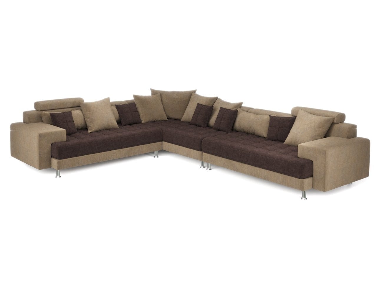Homeroots Hercules Brown Microfiber Three Piece Right L Shape Sectional Sofa 397450