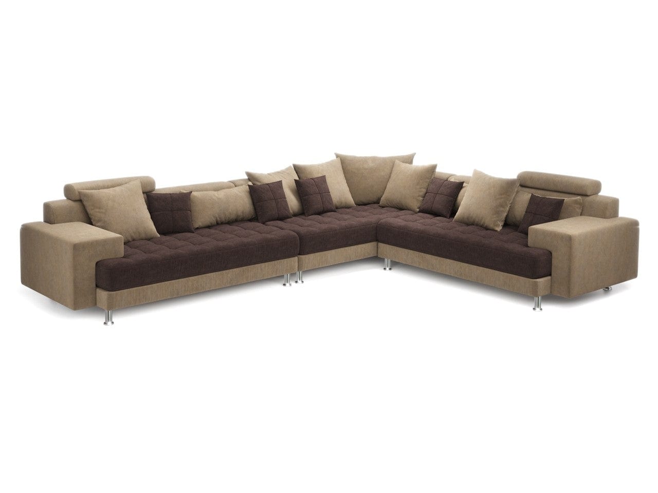 Homeroots Hercules Brown Microfiber Three Piece Left L Shape Sectional Sofa 397451