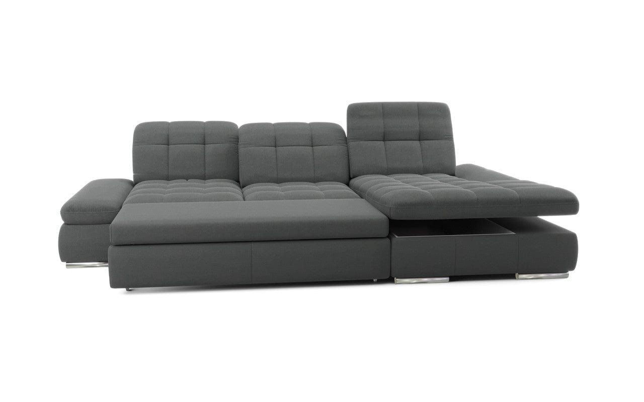Homeroots Mod Gray Two Piece Left Sectional Sofa with Storage and Sleeper 397453
