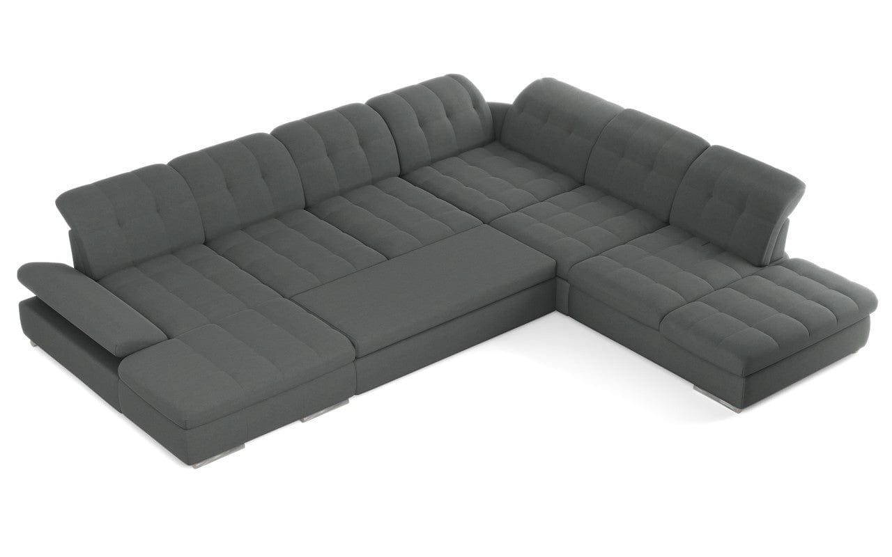 Homeroots Mod Gray Six Piece Left Sectional Sofa with Storage and Sleeper 397458
