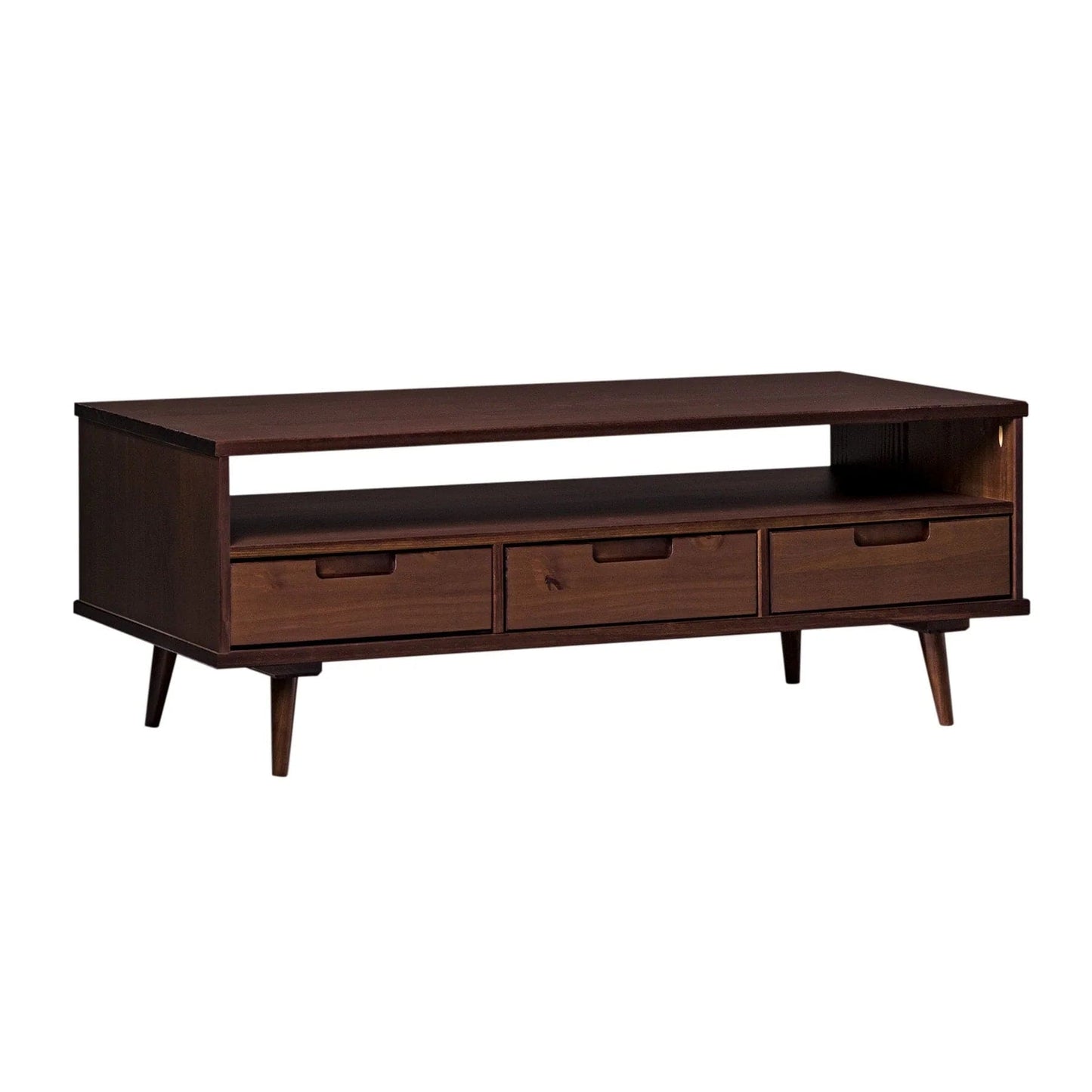 Walker Edison 48" 3-Drawer Solid Wood Coffee Table