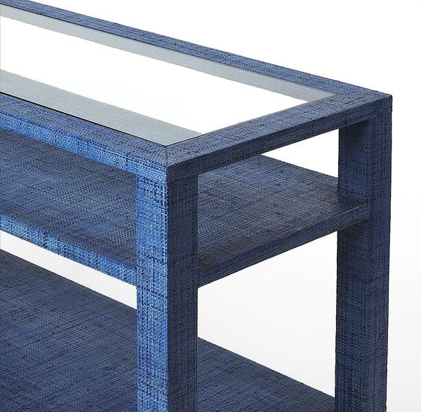 Butler Specialty Company Amelle Raffia Console Table, Blue 4358361