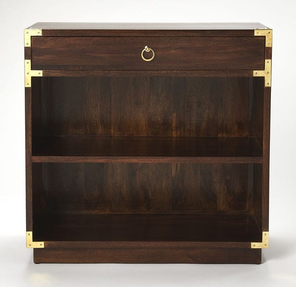 Butler Specialty Company Forster Campaign 2 Shelf 28"W Bookcase with Storage, Dark Brown 4457354