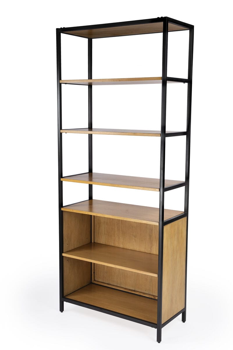 Butler Specialty Company Hans 35.25" W x 84.25"H Etagere Bookcase with open storage, Light Brown 5554419