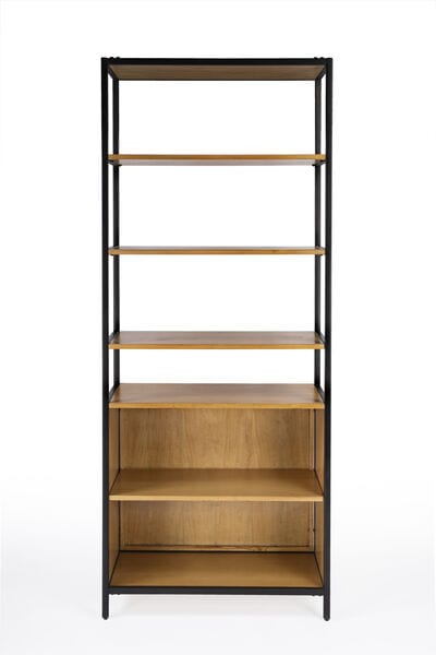 Butler Specialty Company Hans 35.25" W x 84.25"H Etagere Bookcase with open storage, Light Brown 5554419