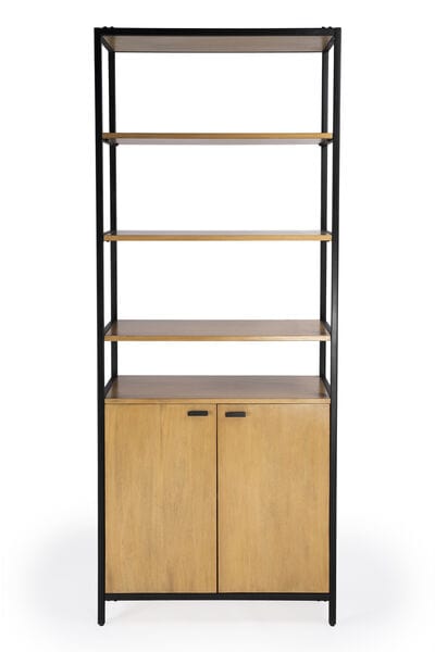 Butler Specialty Company Hans 35.25" W x 84.25"H Open & Closed Etagere Bookcase, Light Brown 5555419