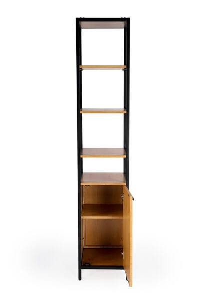 Butler Specialty Company Hans Narrow Wood and Iron 84"Hx 17"W Etagere Bookcase, Light Brown 5556419