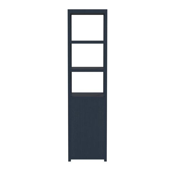 Butler Specialty Company Lark 3- Tier 1 Door Narrow Bookcase Etagere, Navy Blue 5565291