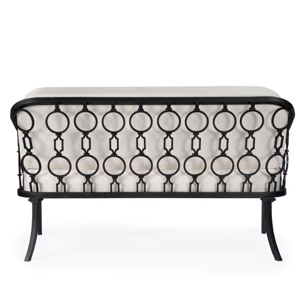 Butler Specialty Company Southport Iron Upholstered Outdoor Loveseat, Black 5660437