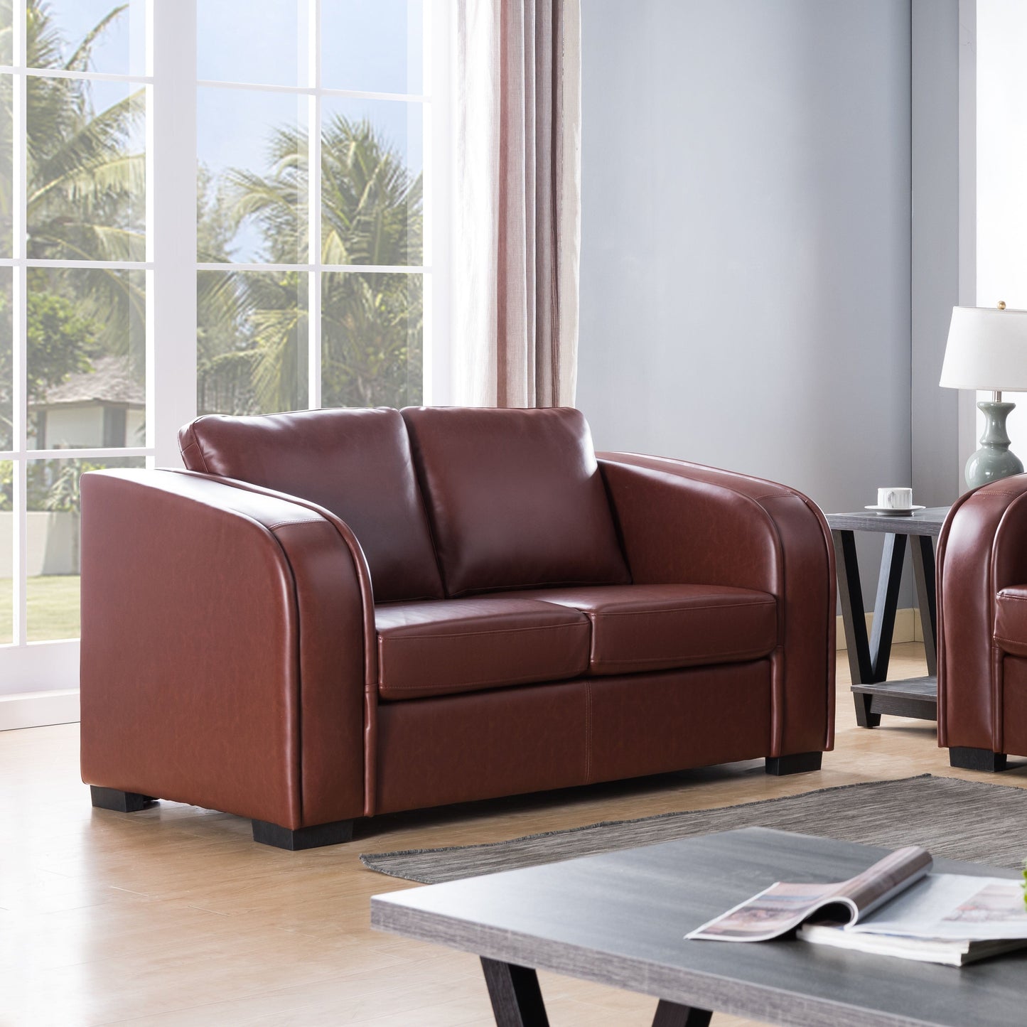 ID USA Loveseat 8067-BRN-2 - Essential Livingroom