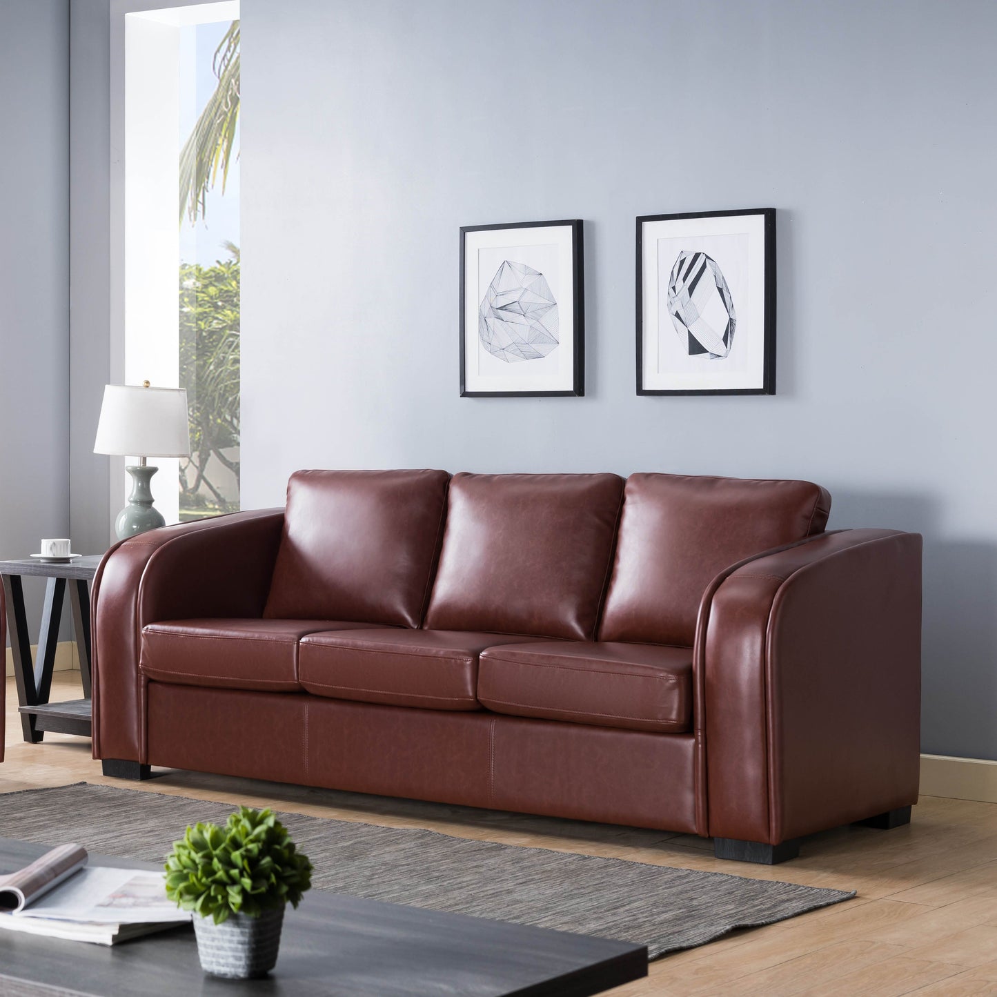 ID USA Sofa 8067-BRN-3 - Essential Livingroom