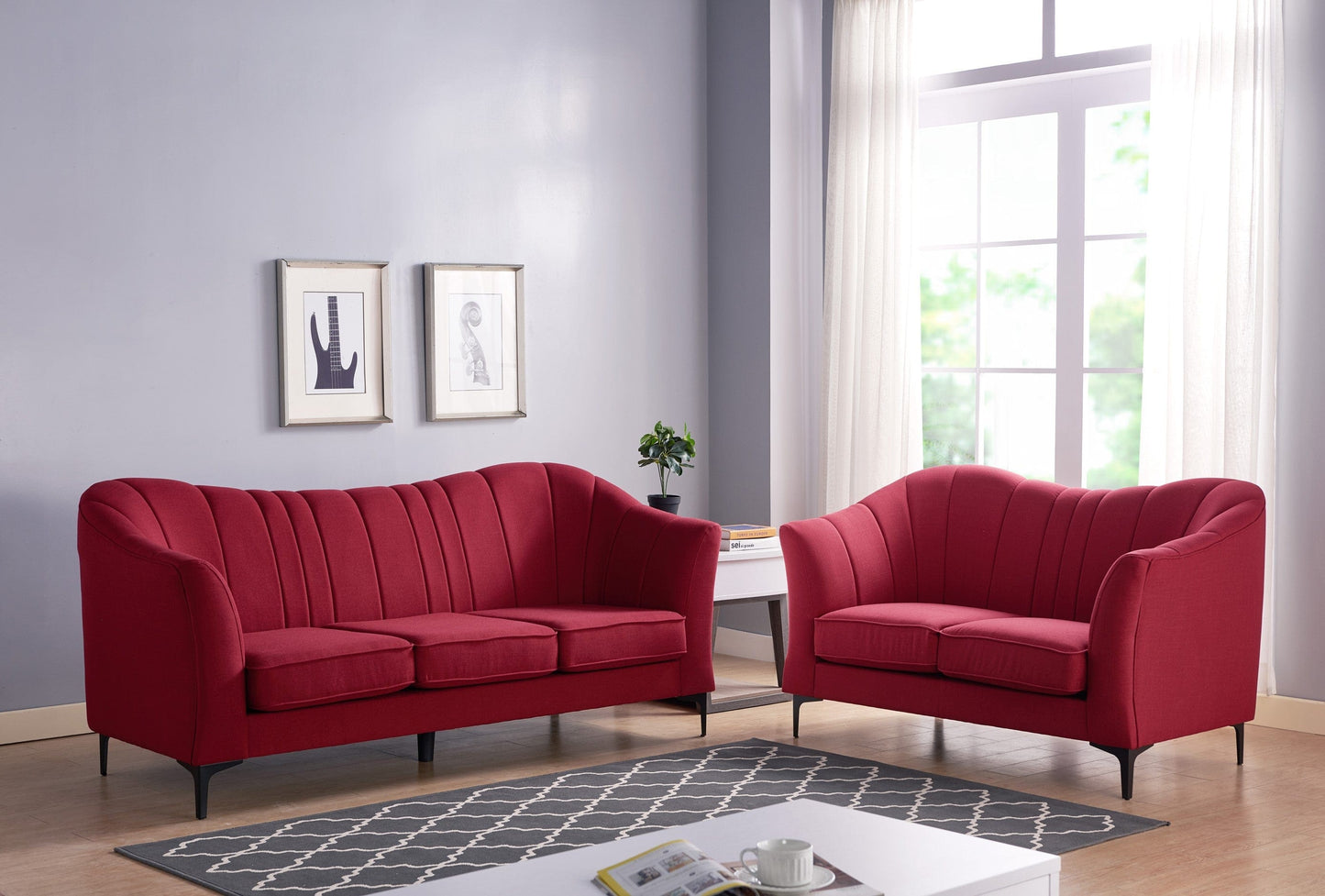 ID USA Sofa 8072F-RED-3 - Essential Livingroom