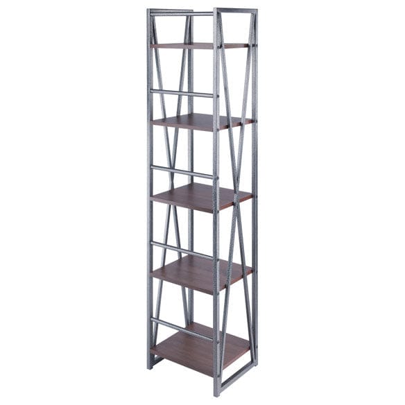 Winsome Isa 3-Pc Shelving Set, Graphite and Walnut 87381 - Essential Livingroom