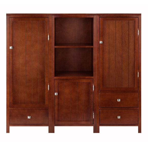 Winsome Brooke 3-Pc Modular Jelly Cupboard Set, Walnut 94357 - Essential Livingroom