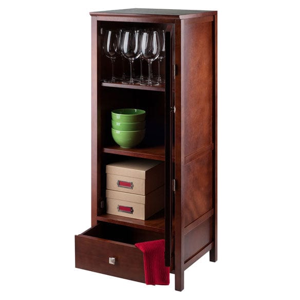 Winsome Brooke 3-Pc Modular Jelly Cupboard Set, Walnut 94357 - Essential Livingroom