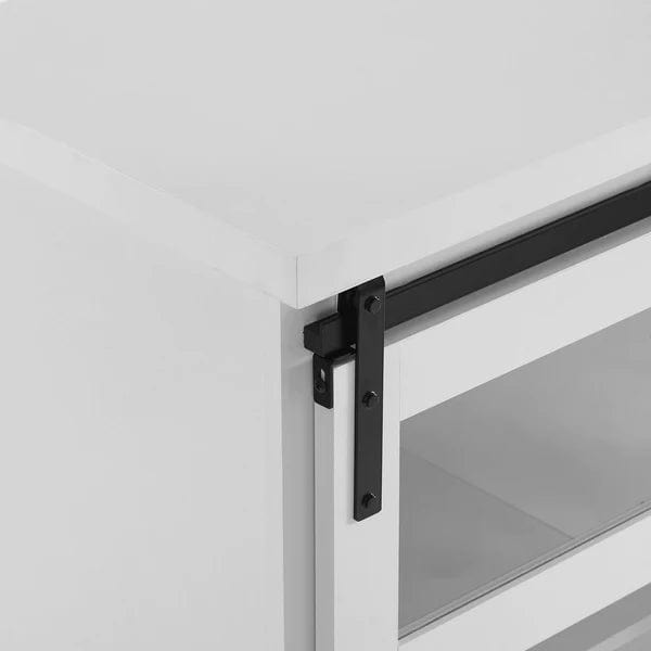 Walker Edison Alba Sliding Glass Door Accent Cabinet AF32ALGDSW