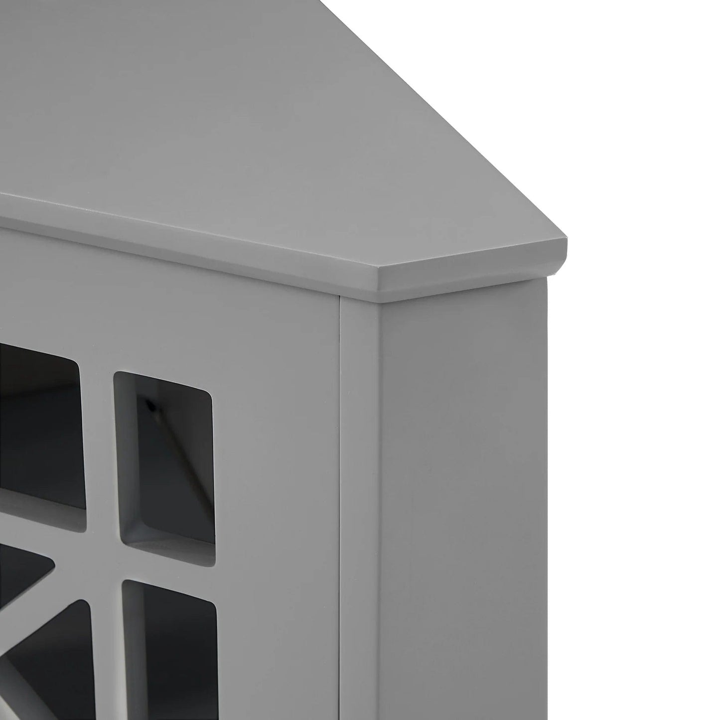 Walker Edison Gwen Fretwork Corner Accent Cabinet