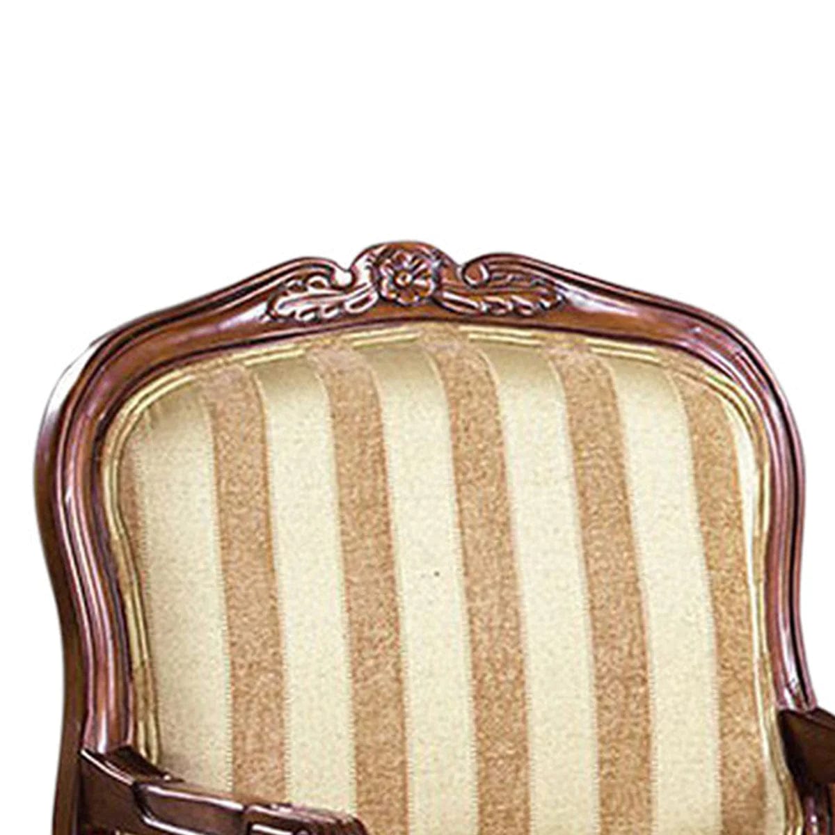 Benzara Burnaby Traditional Occasional Chair, Antique Oak BM131907