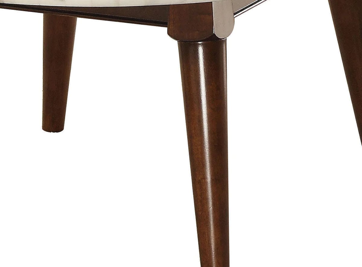 Benzara Wood Base Coffee Table with Marble Top, Walnut Brown BM177672