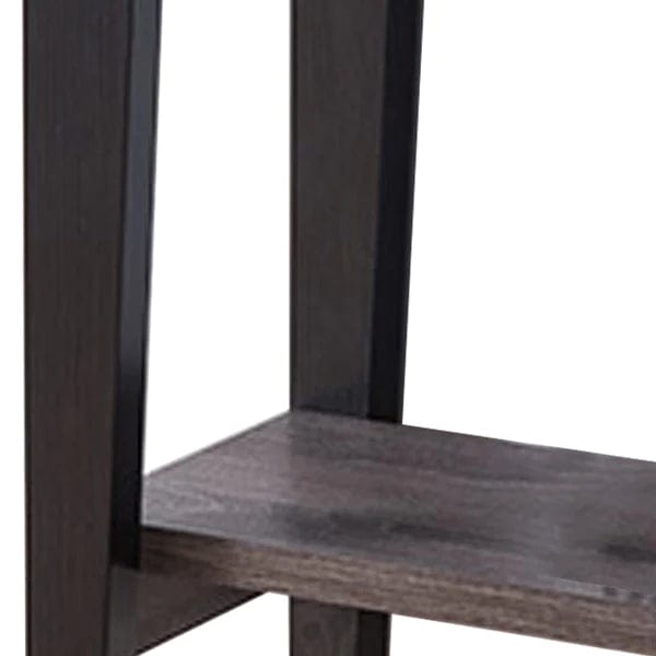Benzara Wooden Console Table With Bottom Shelf, Black And Gray BM179698
