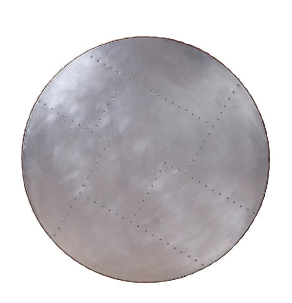 Benzara Round Metal Coffee Table with Airy Design Base, Large, Multicolor BM204468