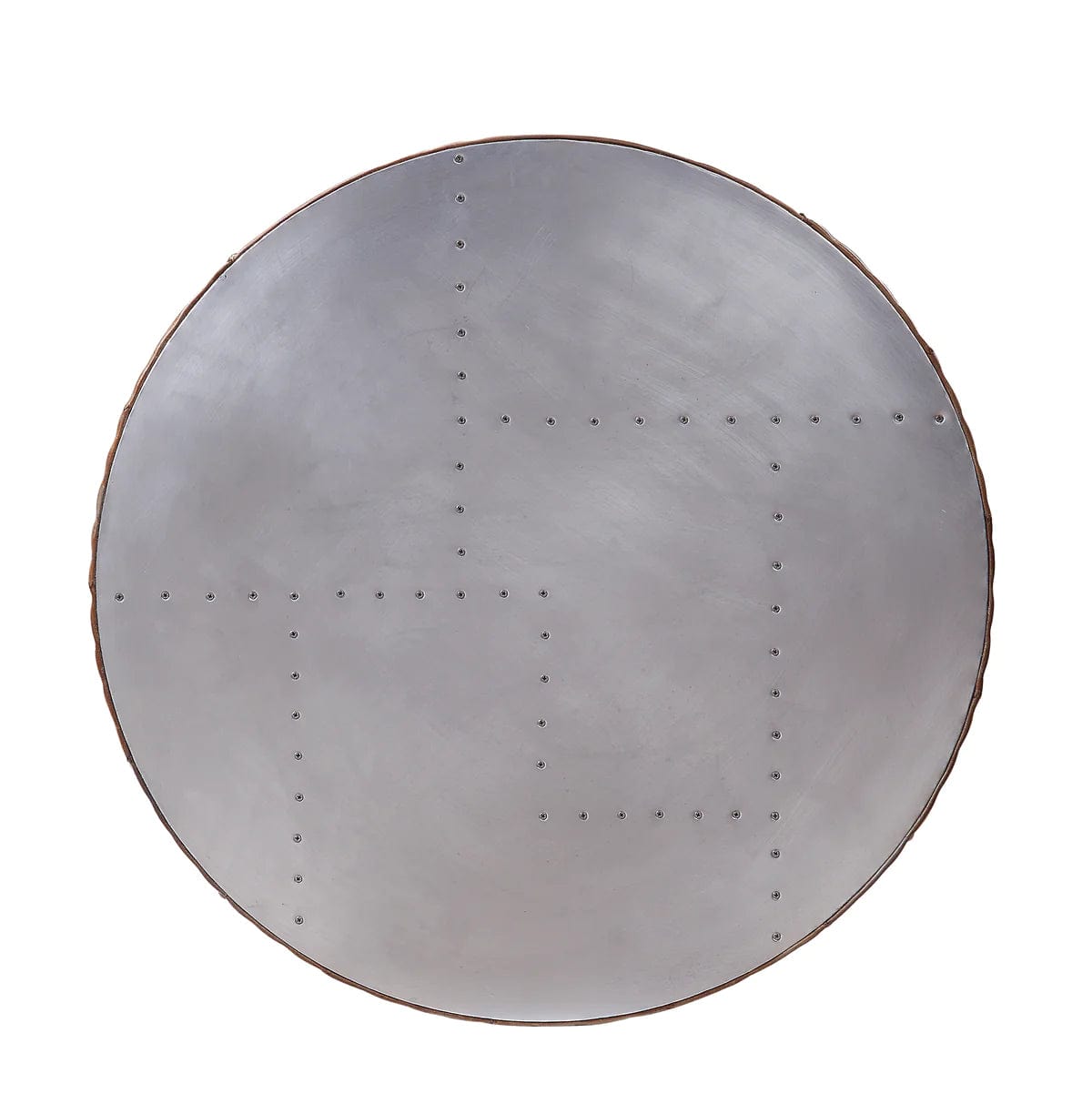 Benzara Round Metal Coffee Table with Airy Design Base, Small, Multicolor BM204469