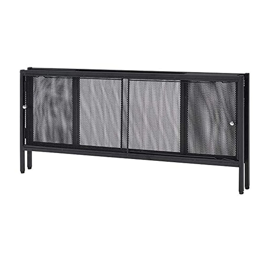 Benzara Metal Coffee Table with 1 Bottom Shelf and Mesh Design, Brown and Gray BM204492