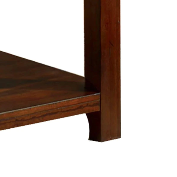 Benzara Traditional Coffee Table with Rectangular Top and Tapered Legs, Brown BM205340