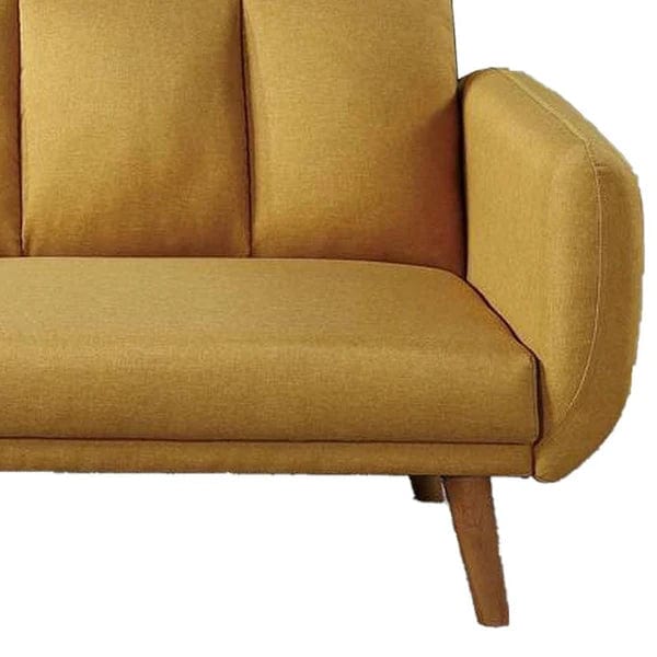 Benzara Adjustable Upholstered Sofa with Track Armrests and Angled Legs