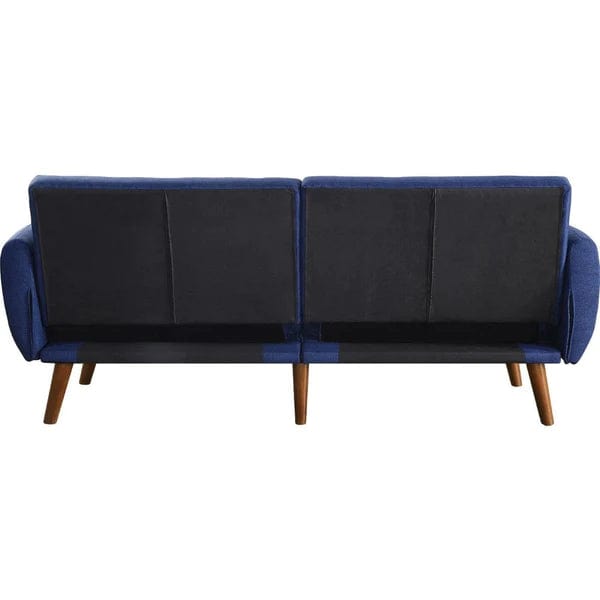 Benzara Fabric Upholstered Adjustable Sofa, Blue and Brown BM250352