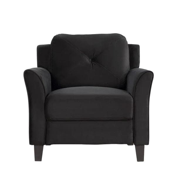 Benzara 75 Inch 3 Piece Modern Sofa Set with Armchair and Loveseat Included, Black BM285448