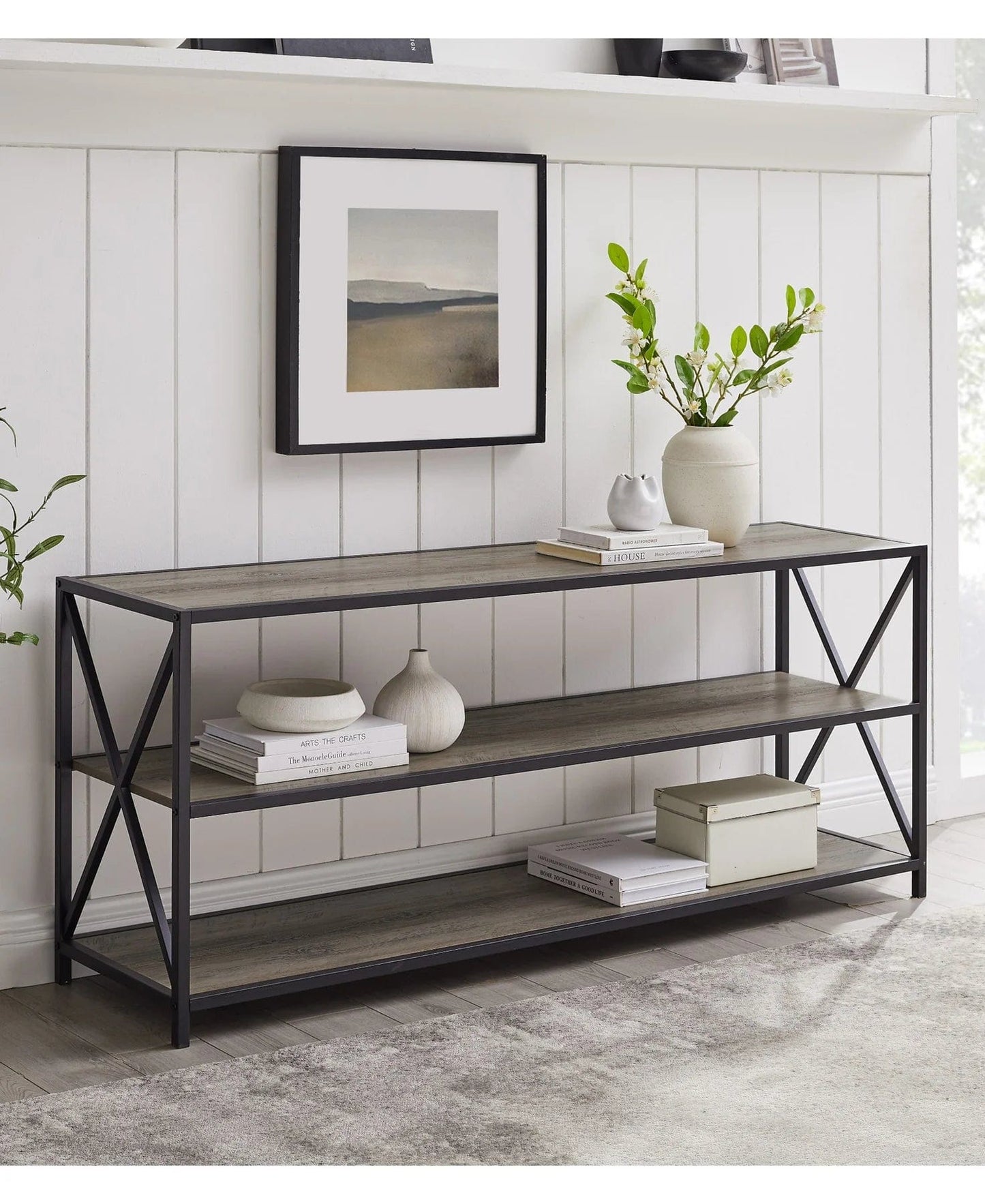 Walker Edison 60" X-Frame Bookshelf