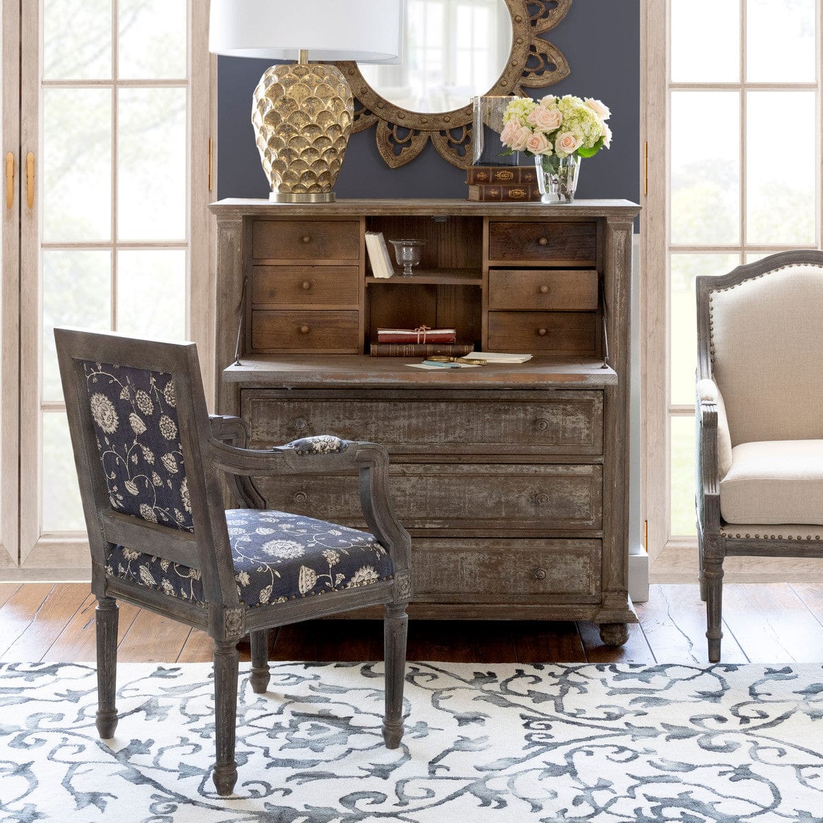 Parkhill Floral Tapestry Upholstered Arm Chair EFS06066