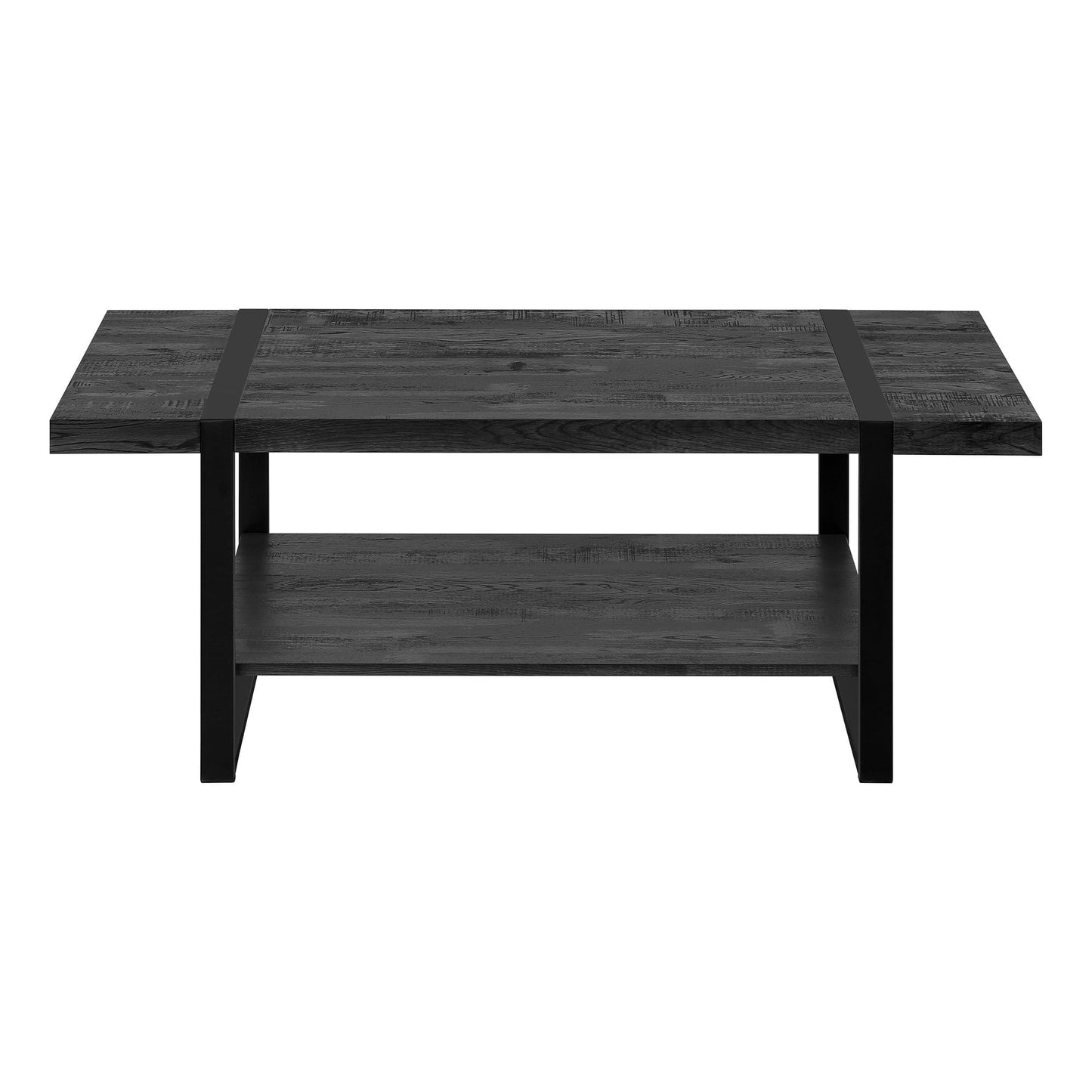 Monarch Specialties Coffee Table Black Metal 48"L - Essential Livingroom