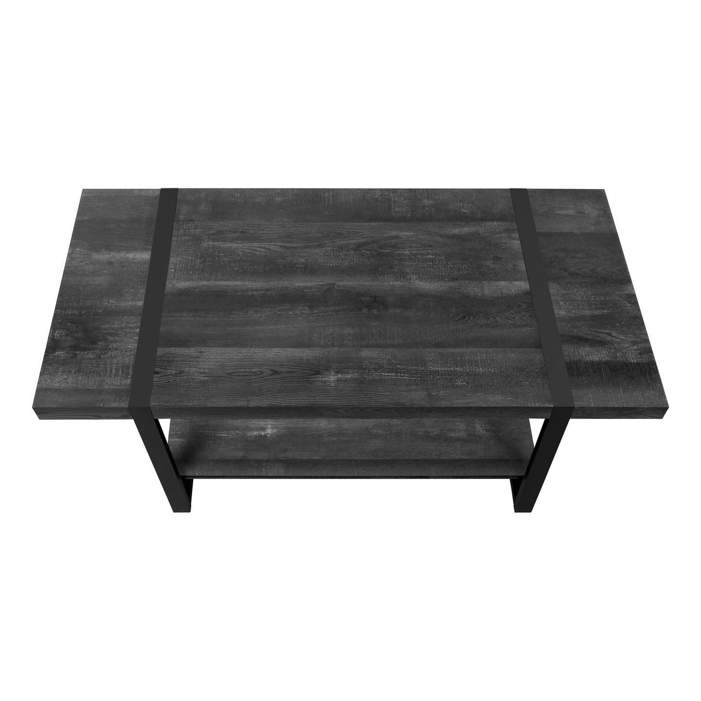 Monarch Specialties Coffee Table Black Metal 48"L - Essential Livingroom