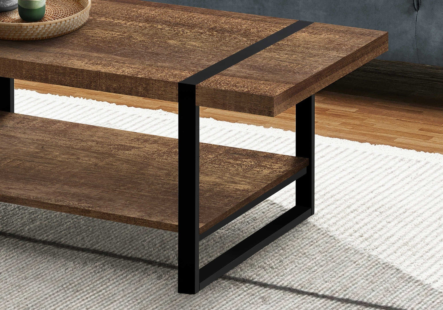 Monarch Specialties Coffee Table Black Metal 48"L - Essential Livingroom