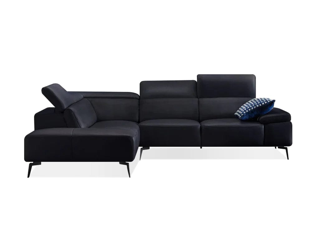 Mobital USA Camello Lsf Sectional Black Colored Leather LSF-CAME-BLAC-PCBL2 - Essential Livingroom