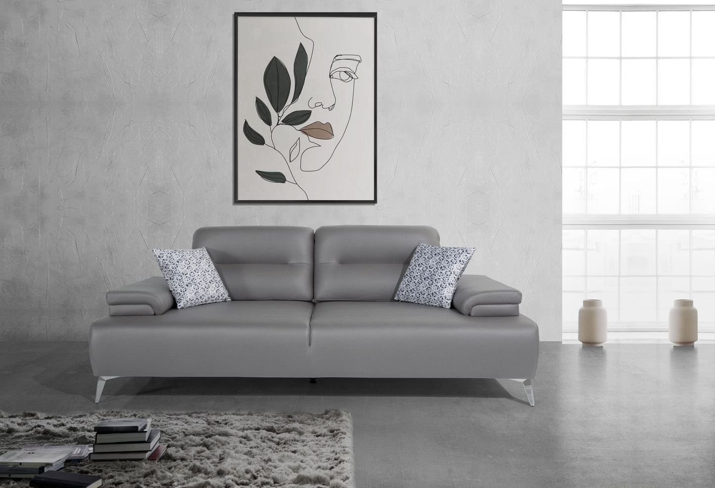 Whiteline Ruslan Sofa SO1759-LGRY - Essential Livingroom