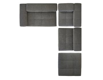 Mobital USA Mallow Lsf/Rsf Chaise Sectional Smoke Grey Chenille - Essential Livingroom